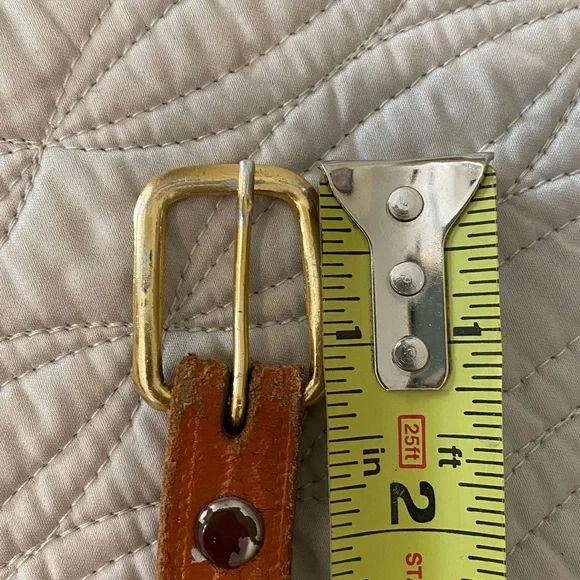 Vintage Beaded Brown Leather Belt - Picture 13 of 16